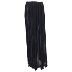 Vintage Yves St Laurent knife pleated sheer silk chiffon maxi skirt 1970s 4