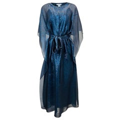 Used Oscar De La Renta Metallic Silk Evening Dress