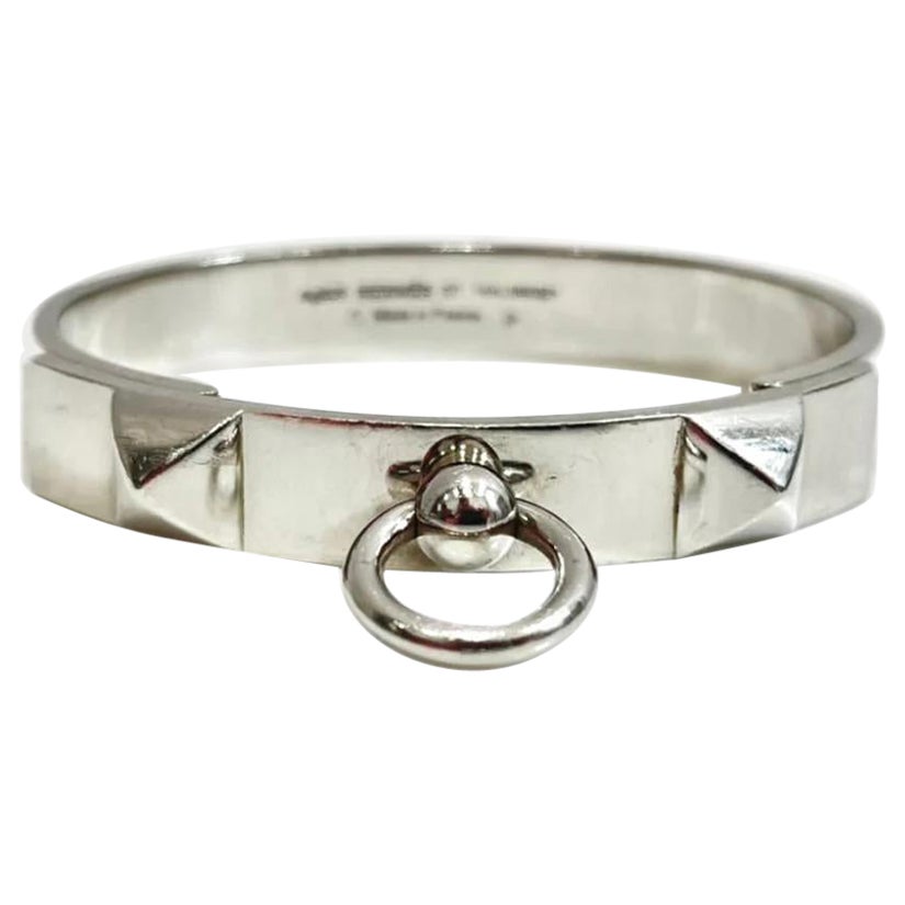 Hermes Collier De Chien Sterling Silver Bracelet For Sale
