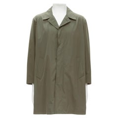 LORO PIANA grün Classic minimal unsichtbare Knöpfe Longline Jacke Mantel XL