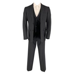 THEORY Size 40 Black Grey Pinstripe Wool Lycra Single breasted 34 Suit