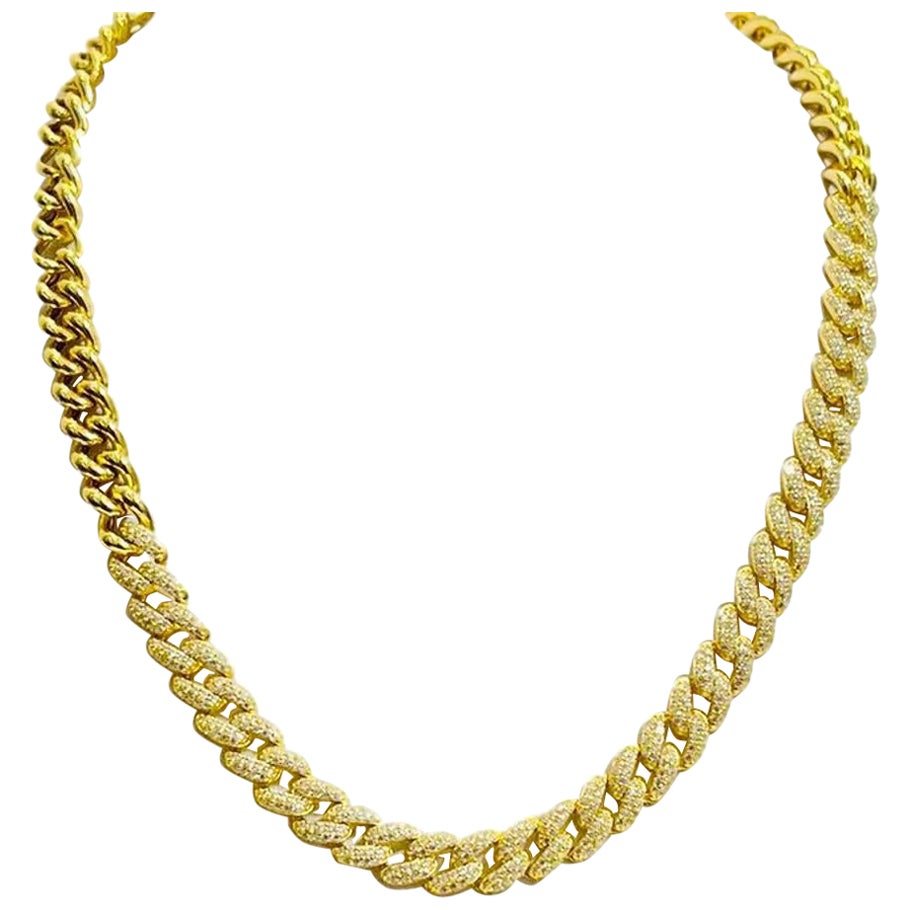 Michael Kors 14k Gold Plated, Sterling Silver & Crystal Chain Link Necklace For Sale