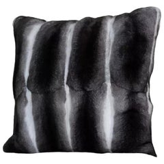 Used Brand New Black Velvet Chinchilla Fur Pillows (12"x12")