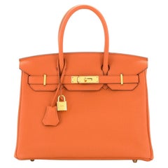 Hermes Birkin Handbag Terre Battue Togo with Gold Hardware 30