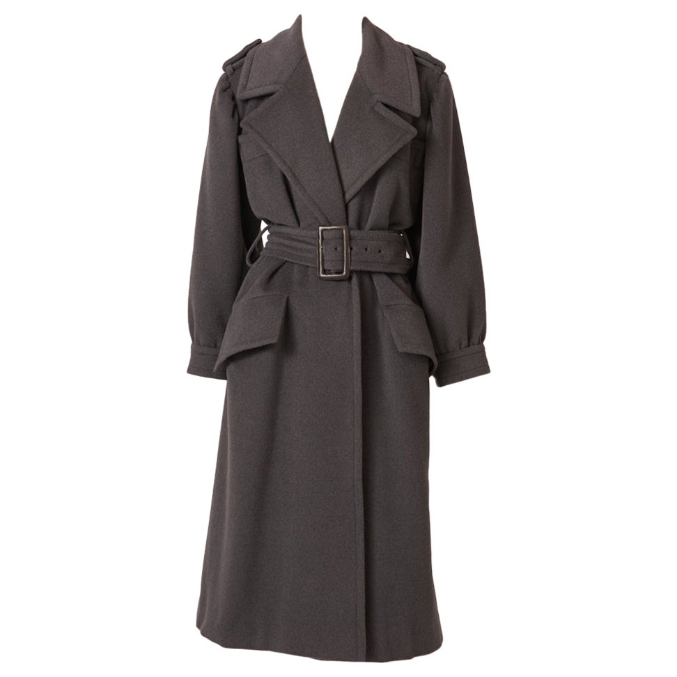 Yves Saint Laurent Rive Gauche Oversize Belted Coat For Sale