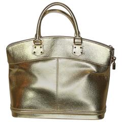 2007 Louis Vuitton Suhali Gold Metallic Lockit MM Bag 