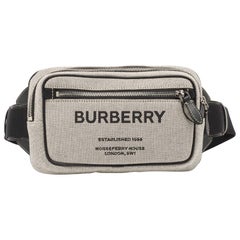 Burberry - Sac ceinture West en toile et cuir gris