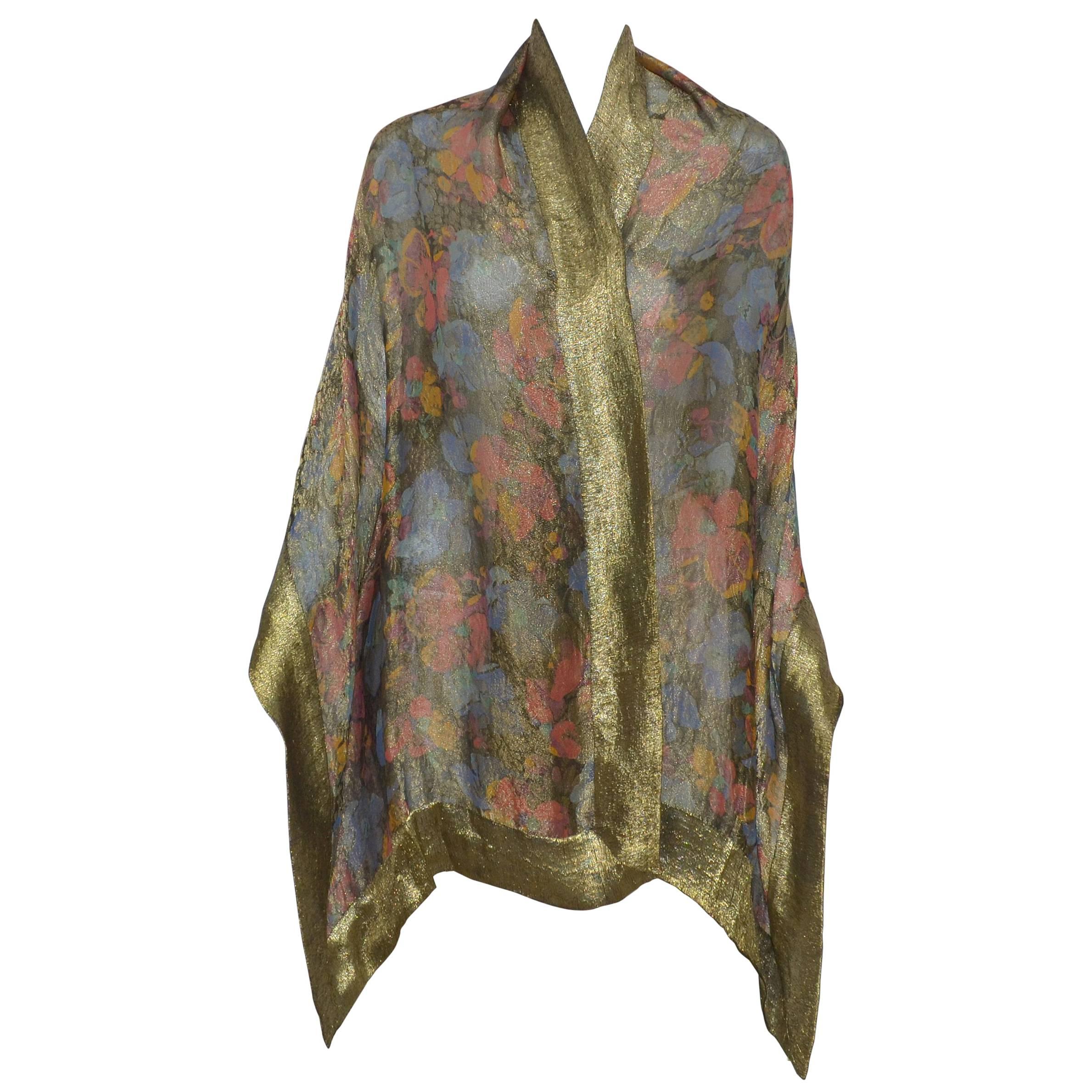 Liberty of London 1920s Vintage Lame Shawl