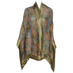 Liberty of London 1920s Vintage Lame Shawl 8