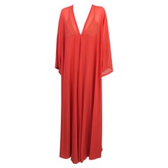 Lanvin - Caftan à géorgette rouge tomate