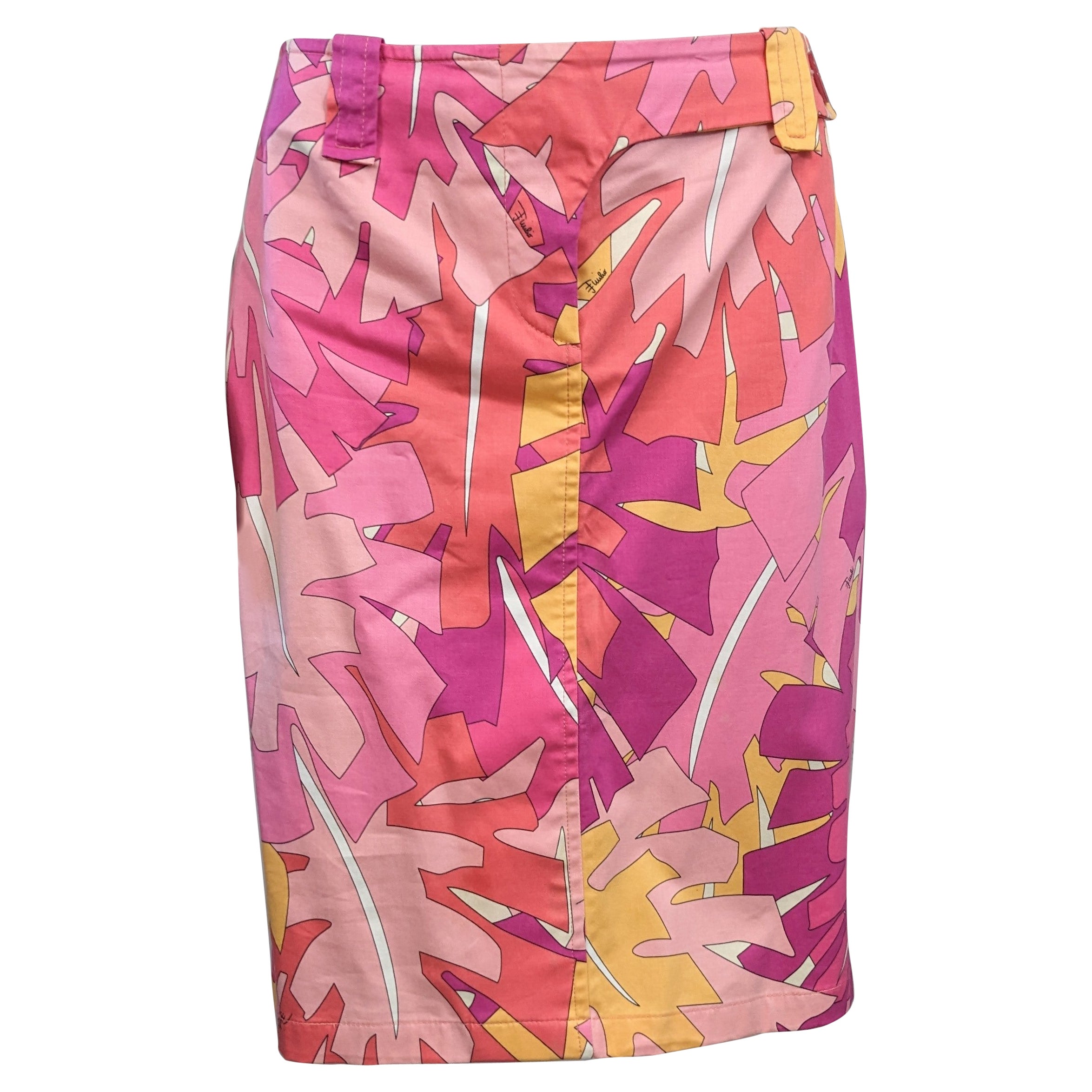 Emilio Pucci Leaf Print Skirt  For Sale