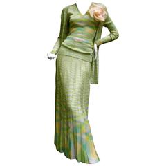 Adolfo Saks Fifth Avenue Pastel Knit Ensemble c 1970s 10