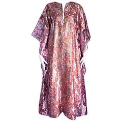 Georgie Keyloun Rare 1960s Vintage Chiffon Paisley Psychedelic 60s Caftan Dress