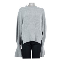 ALEXANDER WANG Grauer Wollpullover SPLIT HEM RIB KNIT XL