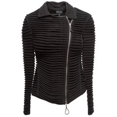 Black Giorgio Armani Ribbed Jacket