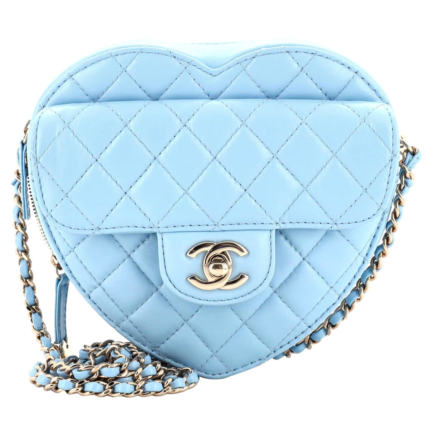 Chanel CC in Love Heart Bag Quilted Lambskin For Sale at 1stDibs