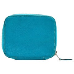 Hermès Wallet Compact Zip Around leather blue