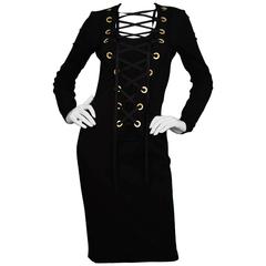 Givenchy NEW W/ TAGS 2016 Black Lace-Up Dress Sz 40 rt. $2,580