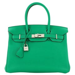 Hermes Birkin Handbag Menthe Togo with Palladium Hardware 30