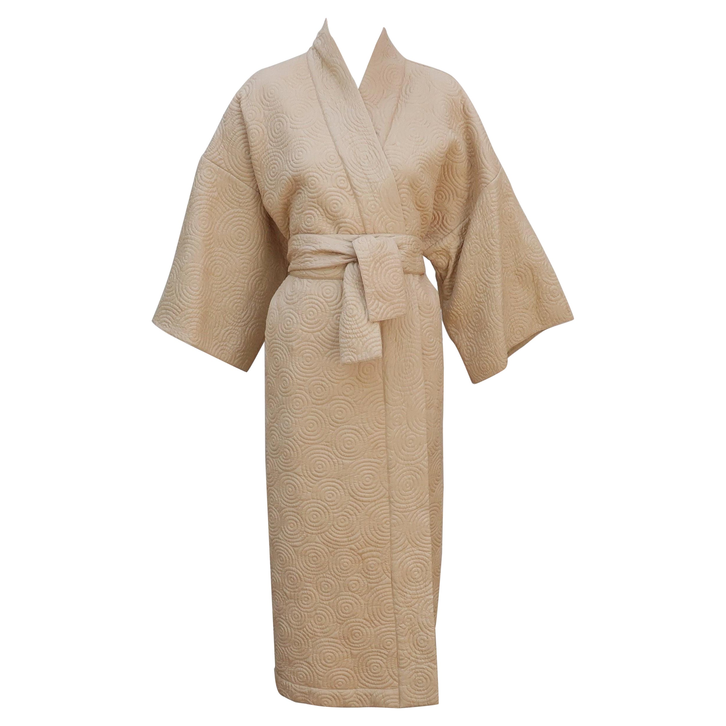 Natori Quilted Silk Kimono Style Robe For Sale