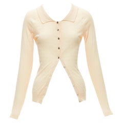 Camicia LOUIS VUITTON crema con monogramma LV in maglia a coste con bottoni M