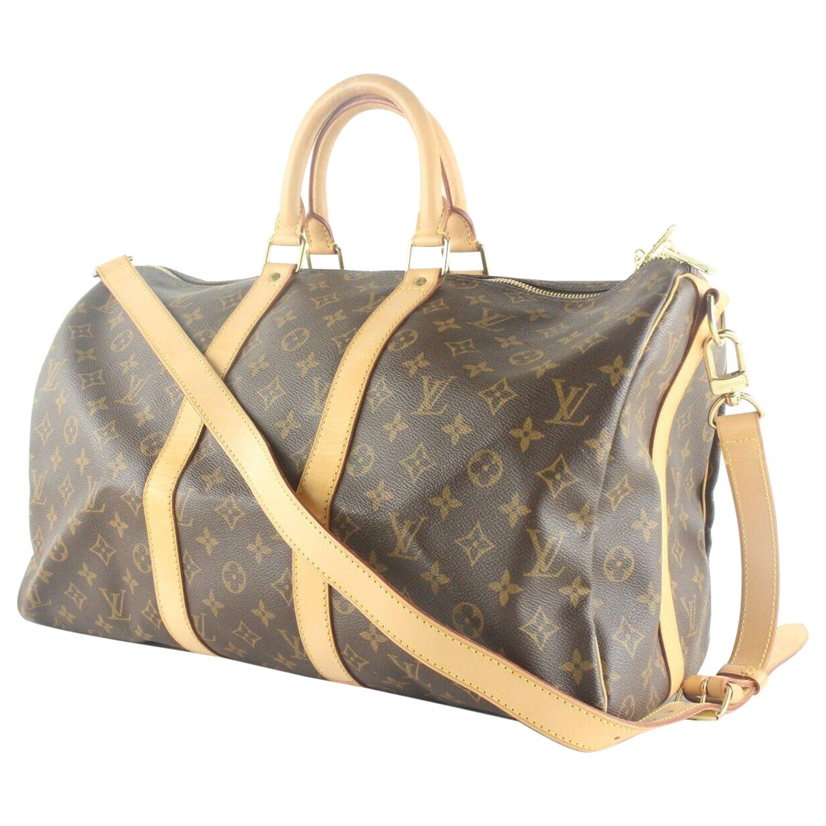 Louis Vuitton Keepall Bandouliere Duffle 45 Brown Canvas 8LV810K