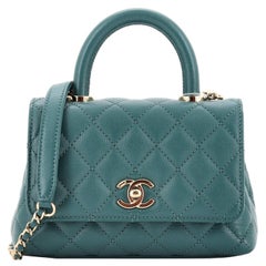 Chanel Coco Top Handle Bag Quilted Caviar Extra Mini