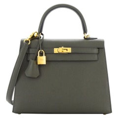 Hermes Kelly Handbag Vert Maquis Epsom with Gold Hardware 25