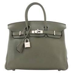 Hermes Birkin Handbag Vert Veronese Swift with Palladium Hardware 25