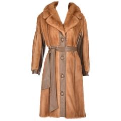 Late 20th Century Aladino Stefani Originals Mink and Leather Coat 4