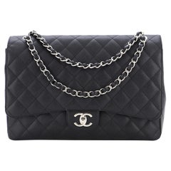 Chanel Classic Double Flap Bag Quilted Caviar Maxi