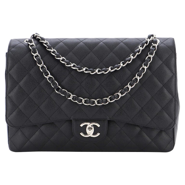 Chanel Classic Double Flap Bag Quilted Caviar Maxi For Sale at 1stDibs