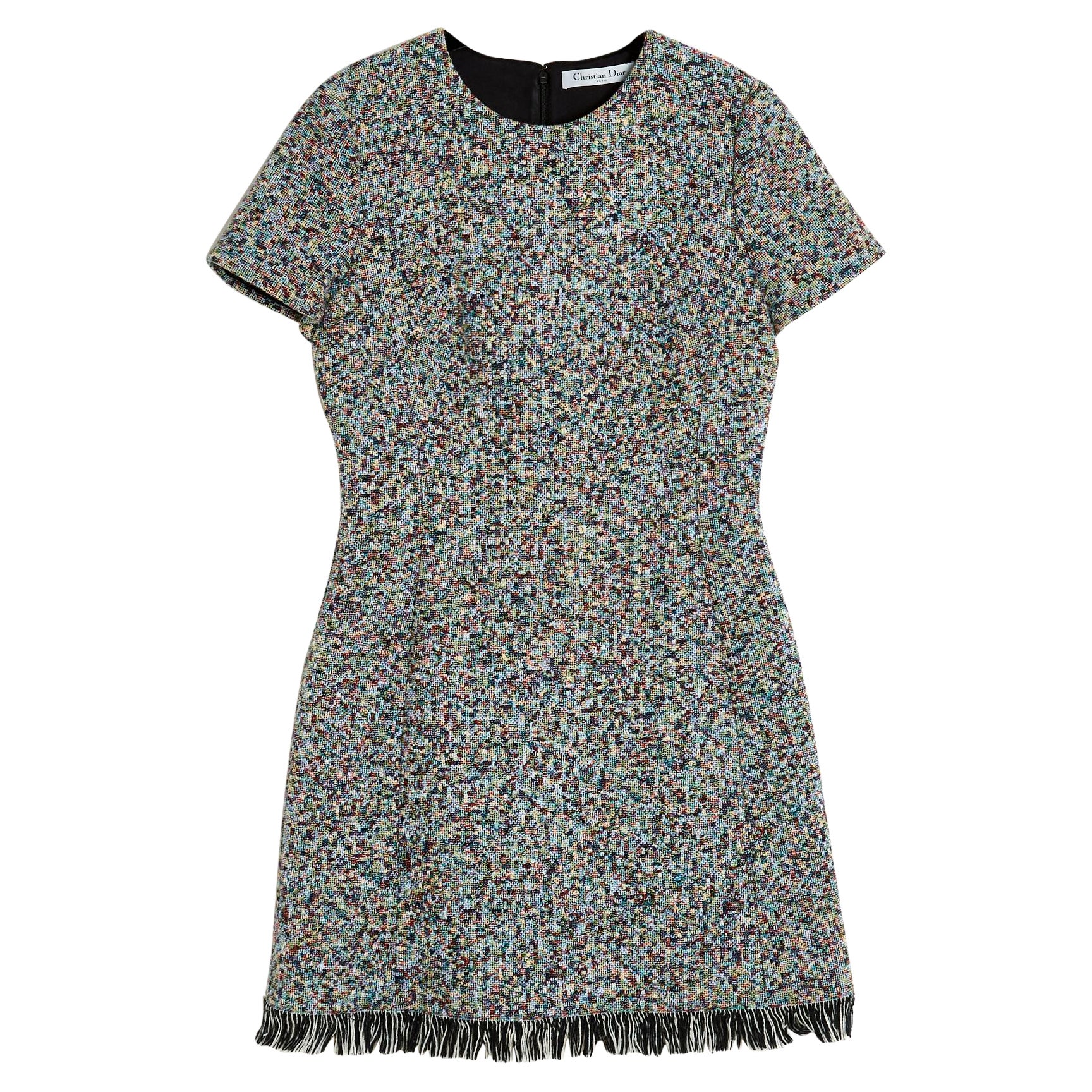 Christian Dior by John Galliano 2005 Robe FR38 Cotton Tweed Short Dress UK10 US8 For Sale