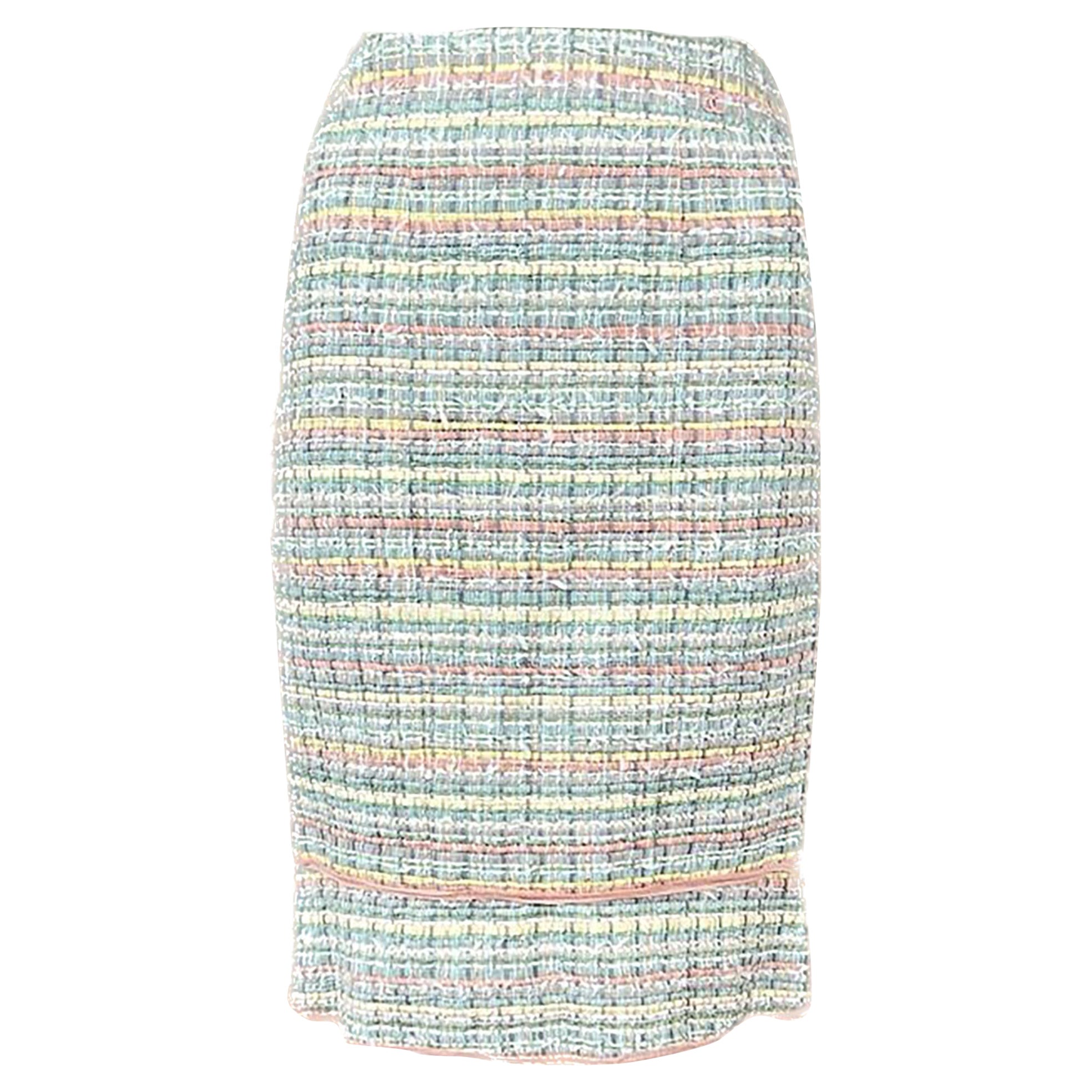 Chanel New Ribbon Tweed Skirt For Sale