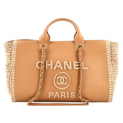 Chanel Deauville Tote Calfskin with Crochet Medium