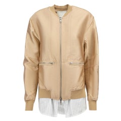 Champagnerfarbene Bomberhemd-Jacke Größe XXS