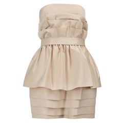 A/W 2008 Cream Ruffle Mini Dress Size M
