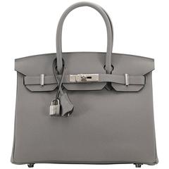 Hermes Handbag Birkin 30 Togo Leather 4Z Gris Mouette Color Palladium Hardware 2