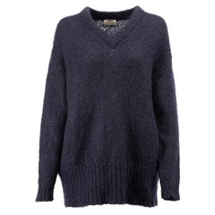 Navy Mohair Oversized Knit Jumper Size XS