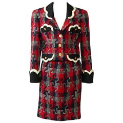 1990s CHEAP and CHIC by MOSCHINO Olive Oyl Collection Suit Skirt and Jacket