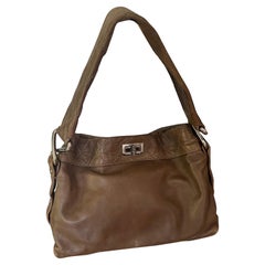 Vintage 1989 Chanel Brown Calfskin Shoulder Bag w/Entrupy COA