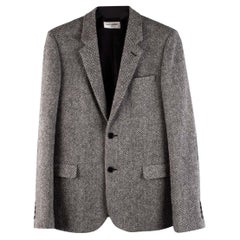 Saint Laurent Paris 2013 Hedi Slimane Tweed Blazer Wool Jacket Size 48IT(S/M)