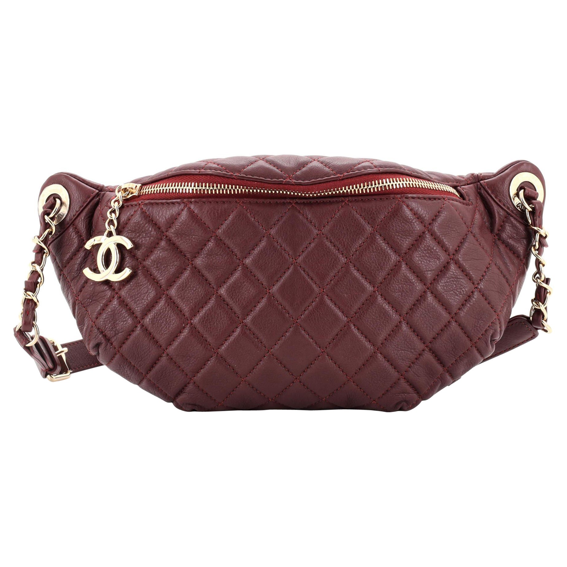 Chanel 2019 Bi Classic Quilted Pink Lambskin banana belt waist bag Leather  ref.1063572 - Joli Closet