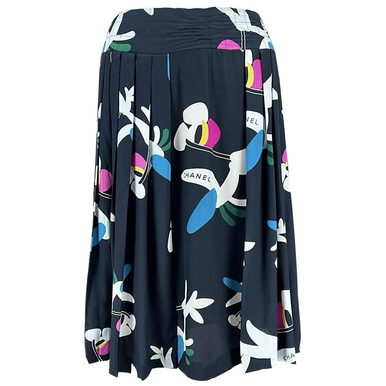 Chanel Rare CC Planes Quilted Details Skirt