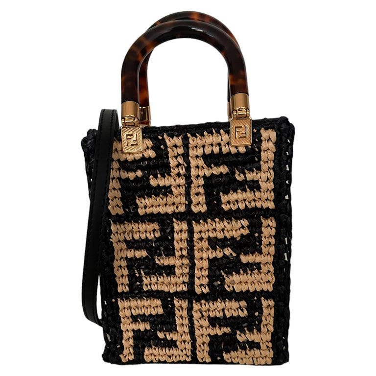 Fendi Shoulder Bag Kan U FF Monogram Motif Brown/Black in Calfskin Leather  with Gold-tone - US