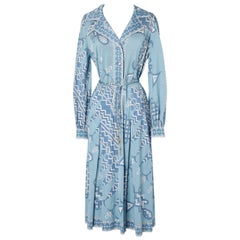 Cotton jersey printed cocktail dress with belt Emilio Pucci Circa 1960's 