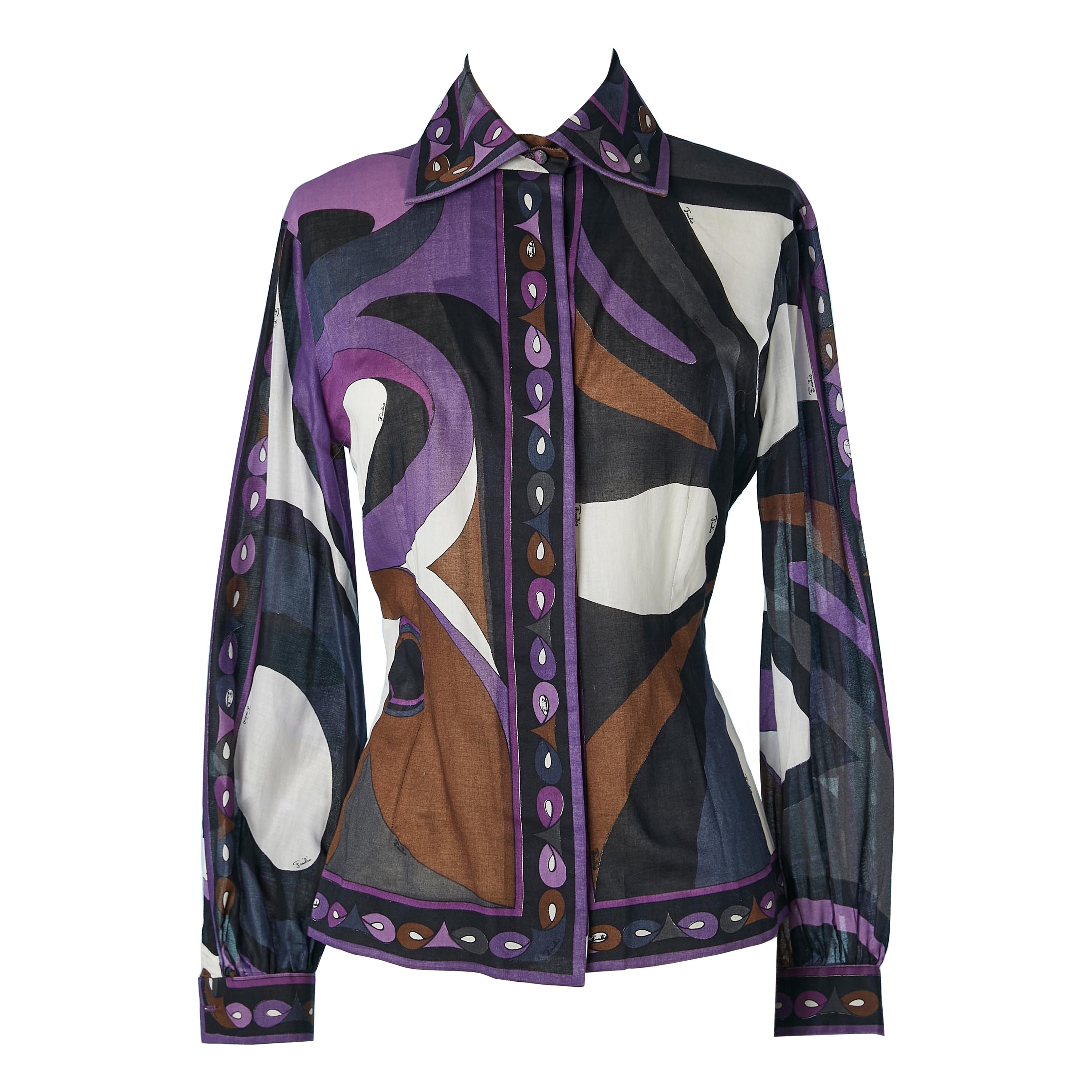 Abstract printed cotton shirt Emilio Pucci  For Sale