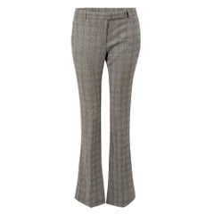 Grey Wool Checked Trousers Size XS