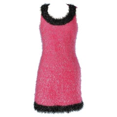 Black and pink shiny fringes cocktail dress Boutique Moschino 