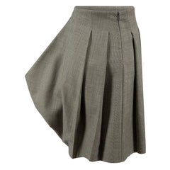 Grey Wool Pleat Balloon Skirt Size L